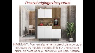 Meuble micro-ondes TIDY - Blanc artik béton - 2 Portes 1 Tiroir - L92