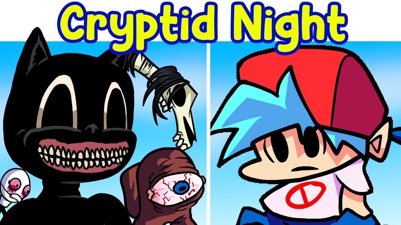 Friday Night Funkin Vs Cryptid Night Funkin Fnf Mod Cartoon Cat ...