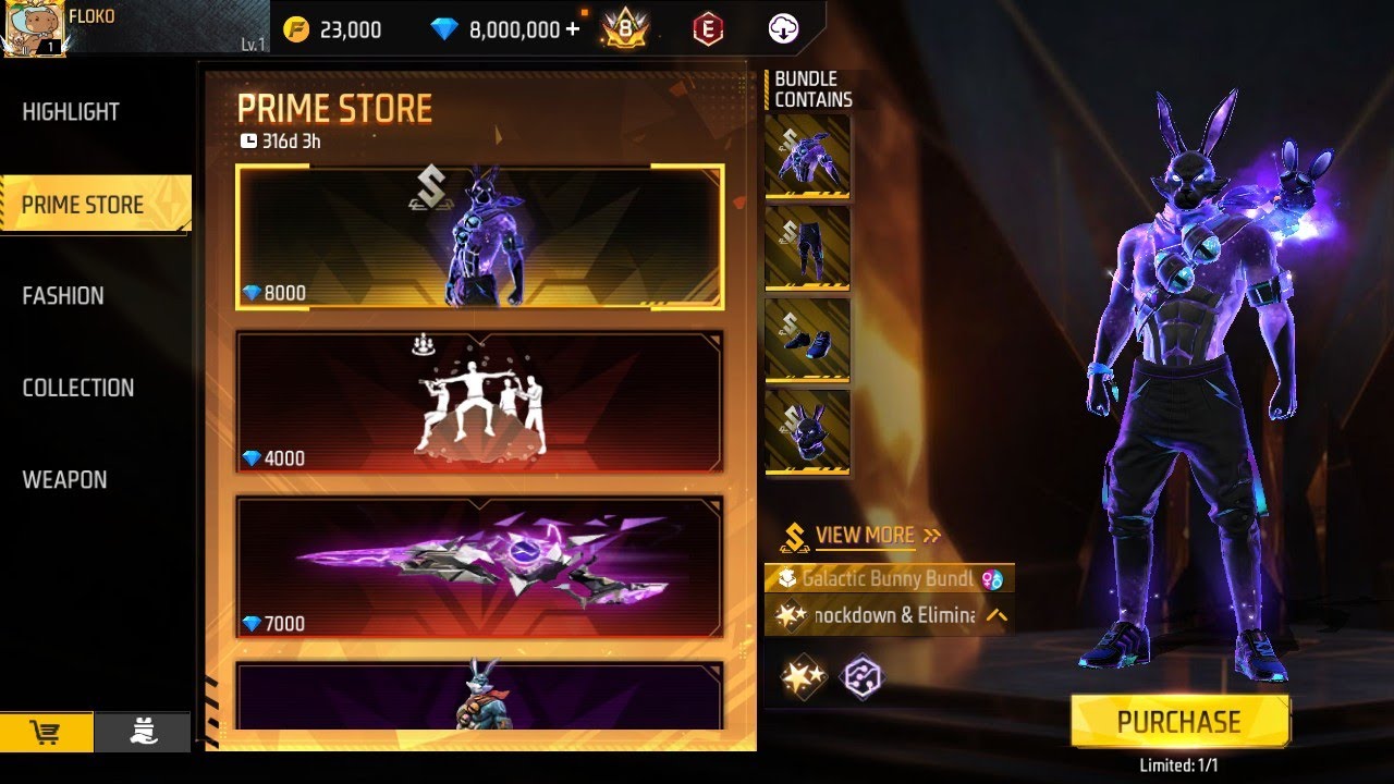 I spent 8.000.000💎 Noob to Pro 🤑💸 Lvl .1 Account