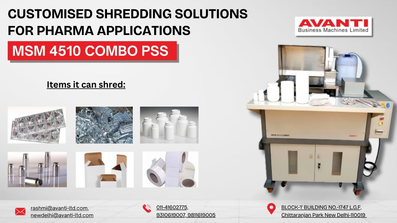 One stop solution for all your Pharma Waste Shredder | MSM 4510 COMBO ...