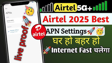 Airtel  APN Setting/ Airtel Internet Speed Increase🚀 / Airtel Network problem solution 2025|