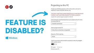 How to fix greyed out "projection to this PC" settings?
