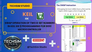 Swap Operation for 8051 Microcontroller in Keil ||  @TechSimStudio #swap #programminglanguage #keil