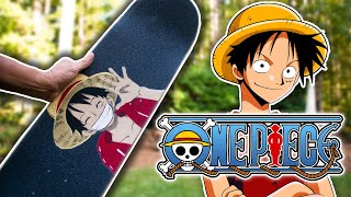 One Piece Skateboard Setup! | Custom Anime Griptape