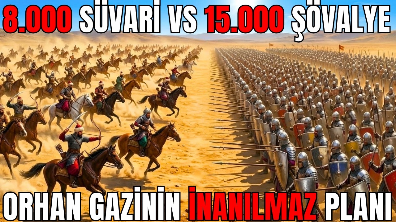 ORHAN GAZİ'NİN İNANILMAZ PLANI:8.000 HAFİF SÜVARİ VS 15.000 AĞIR ZIRHLI ŞÖVALYE! - OSMANLI TARİHİ