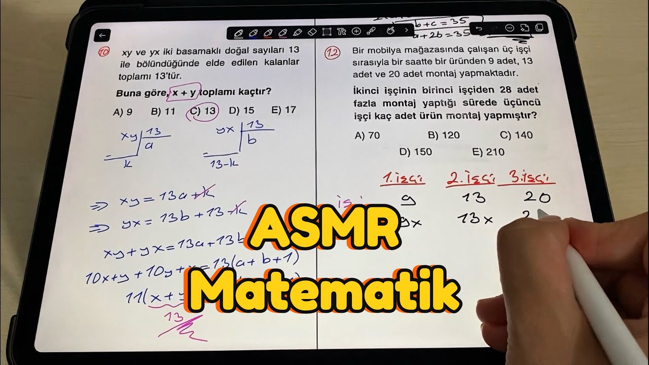 ASMR | KPSS Matematik Soru Çözümü | Türkçe ASMR