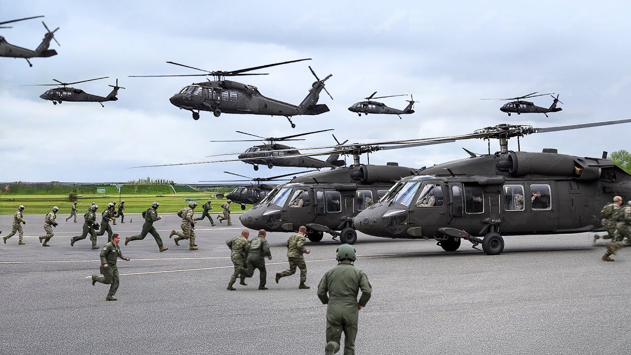 US Pilots Rush to Their Feared Helicopters for Mass Takeoff