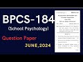 BPCS-184 Question paper,June 2024 #ignou