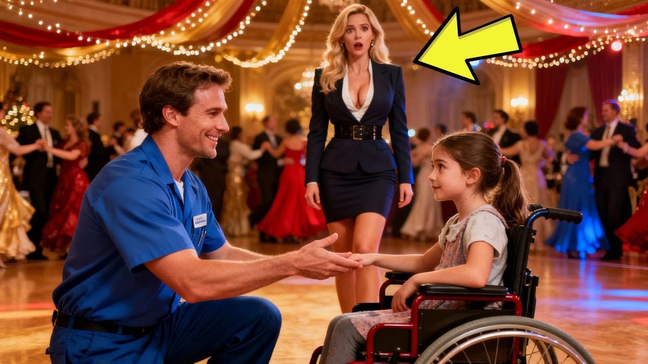 „Zatańczysz ze mną?” Samotny woźny pyta niepełnosprawną dziewczynkę, nie wiedząc, że patrzy matka...