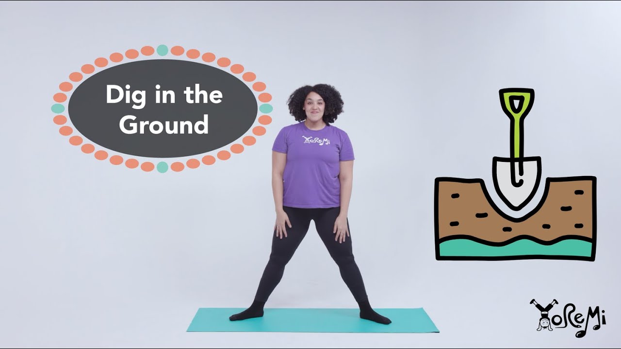 Dig In The Ground (Goddess Pose) Kids Yoga, Music and Mindfulness