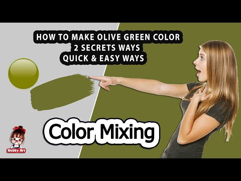 जैतून हरा रंग | ऑलिव ग्रीन पेंट कैसे मिलाएं / दो रहस्य तरीके | रंग मिश्रण - एक्रिलिक और तेल