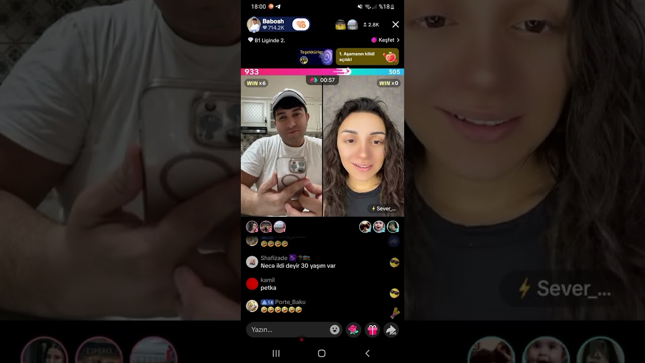 Baboşun sevgilisi canlıya qoşulub Sevərin cavabını verdi😊😊#babos #baboş #sevər #viral 