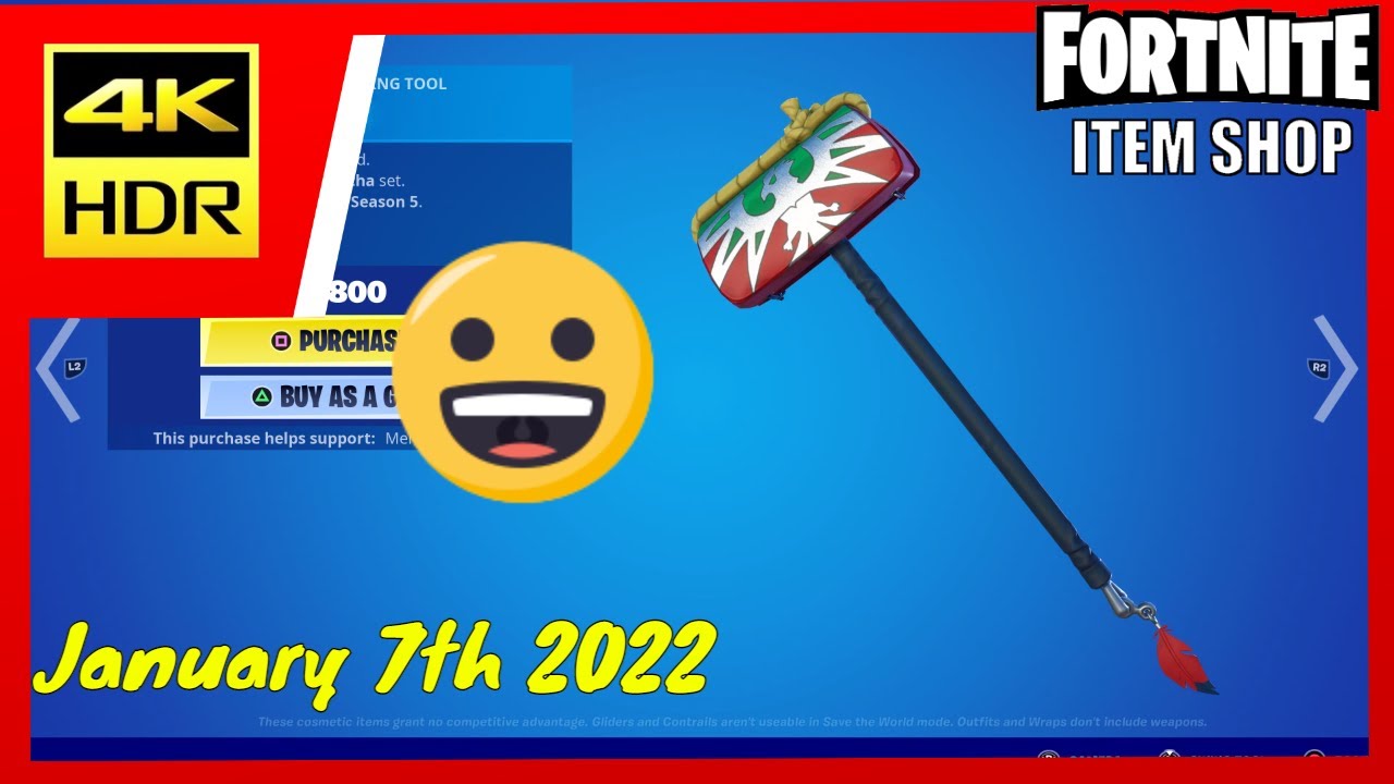 Fortnite Item Shop Today [January 7th 2022] - Piledriver Pickaxe is Back ! - 4K HDR
