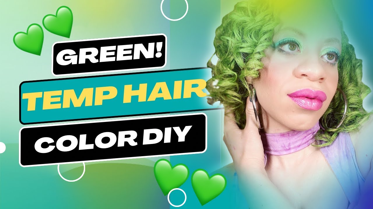 GREEN! 💚 TEMP HAIR COLOR DIY WITH HAIRPAINTWAX 🍀 YouTube