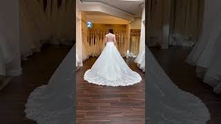 INCREDIBLE Wedding Dress Trains 😍 #weddingdress #weddingdressshopping #bridalshorts