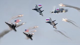 УЖАСНЫЙ МОМЕНТ: пилот американского истребителя F-16 сбивает все российские истребители Миг-29См.,