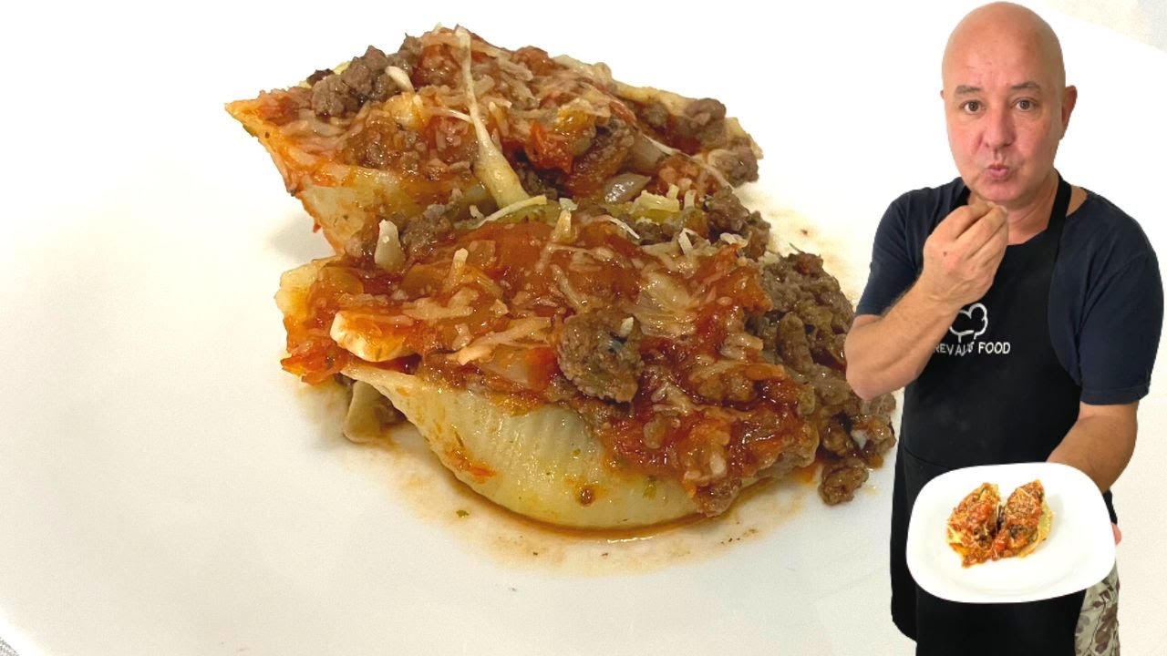 CONCHIGLIONE RECHEADO COM CARNE MOÍDA