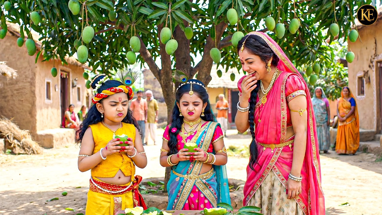 गर्मी में यशोदा मैया ने कान्हा-राधा को खिलाए खट्टे आम! || यशोमती मईया के नंदलाला || Krishan leela