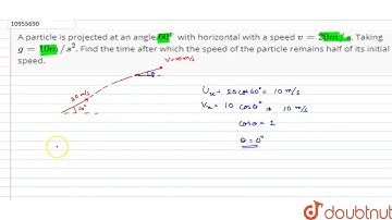 A particle is projected at an angle `60^@` with horizontal with a speed `v = 20 m//s`.