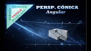 Perspectiva cónica angular 9.- USANDO LOS PUNTOS MÉTRICOS.