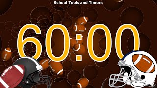 60 Minute 🏈 Football Countdown Timer - Cheering Crowd Celebration 🏈