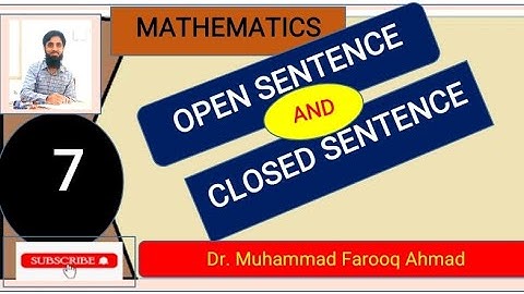 open sentence and closed sentence|mathematics|class7th