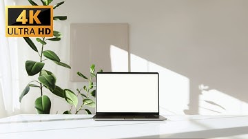 Free Stock Video: Laptop Computer on white table White Screen Chroma Key Background HD 4K