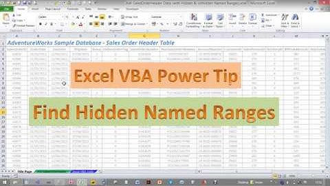 Excel Power Tip - FIND HIDDEN NAMED RANGES