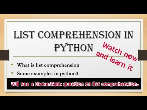 List Comprehension in Python (Hindi) | List Comprehension Hacker-Rank Question | Python Tutorial