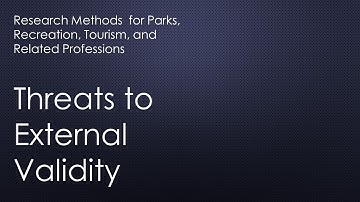 Quantitative Design - Threats to External Validity