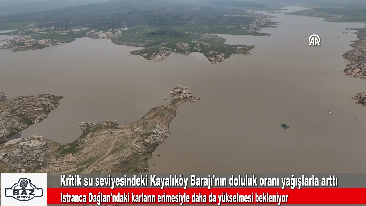 Kırklareli'nde kritik su seviyesindeki Kayalıköy Barajı'nın doluluk oranı yağışlarla arttı