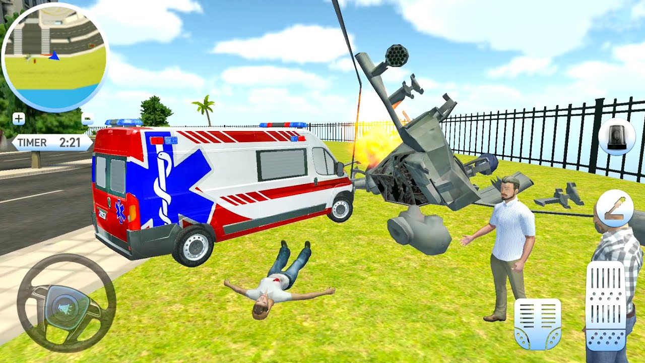 Rooftop First Aid VAN Truck #5 - Ambulance Driver Job Simulator - Android Gameplay