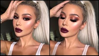 Fall makeup tutorial! Warm shadows | Bold Lip | Whispy brows