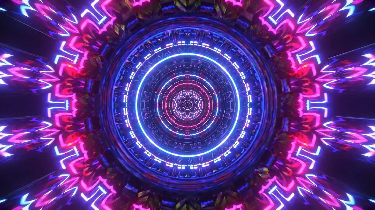 Kaleidoscope Energy Wave Trippy Pattern Tunnel Vj Loop | 4K Video | No Copyright Background Video