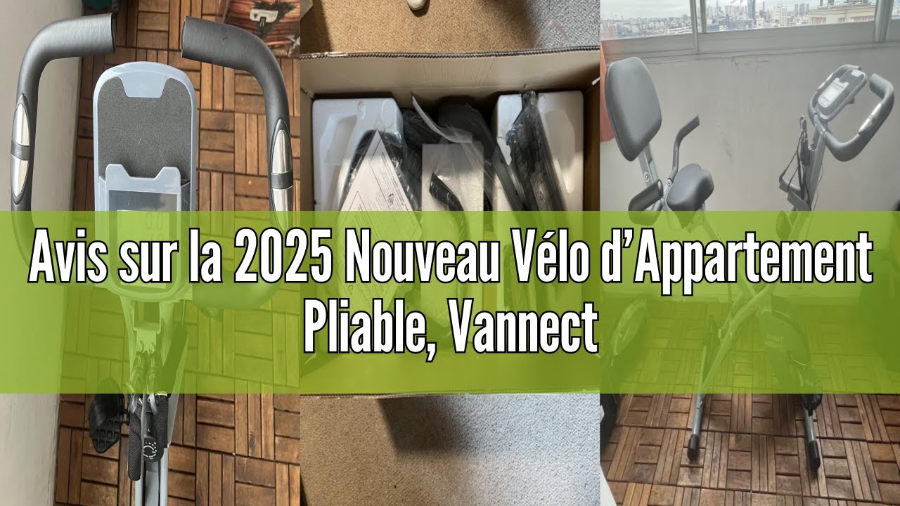 Vélo D'Appartement Pliable VANNECT - 16 Niveaux Résistance Magnétique, Écran LCD, Mesure Pouls, Support Tablette - Capacité 160 Kg