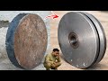 Master Afghan Mechanic Crafts a Zero-Meter Pulley from a Single 10kg Steel Plate on a Lathe Machine