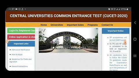 CUCET 2020 Exam scheduled & Find your exam date from Papercode