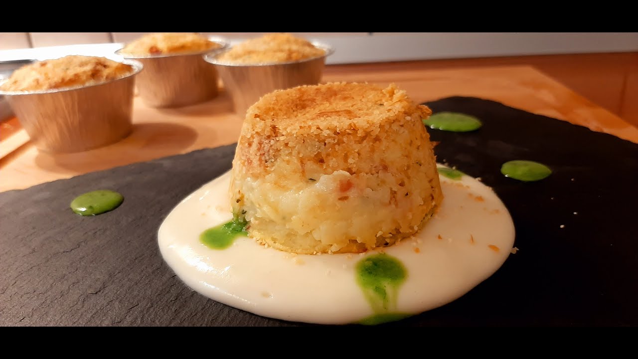 Tortino di Patate con Fonduta al Parmigiano