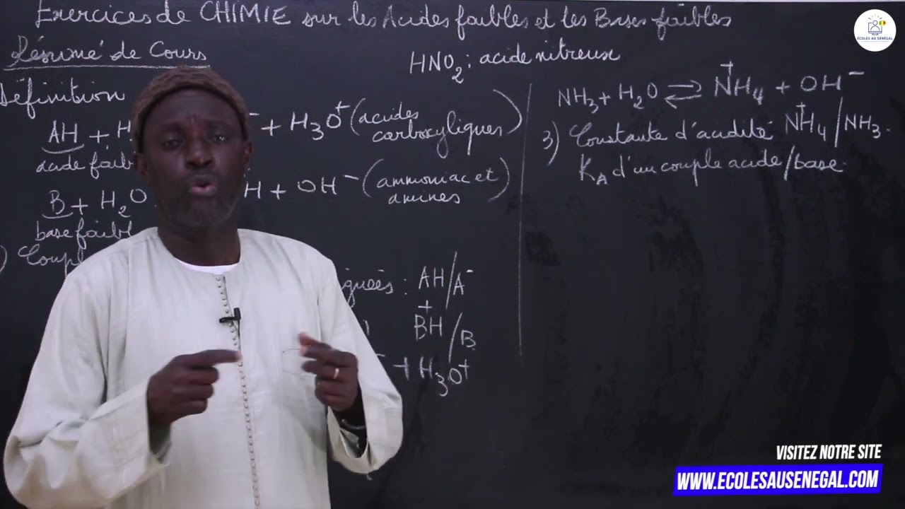 Exercices - Terminale S - PC : Résumé de cours / Les acides faibles et les bases faibles / Suite 1