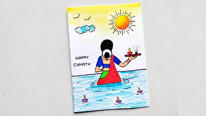 Chhath Puja Drawing easy | How to draw Chhath puja festivals idea | Indian Festival Chhath Puja idea