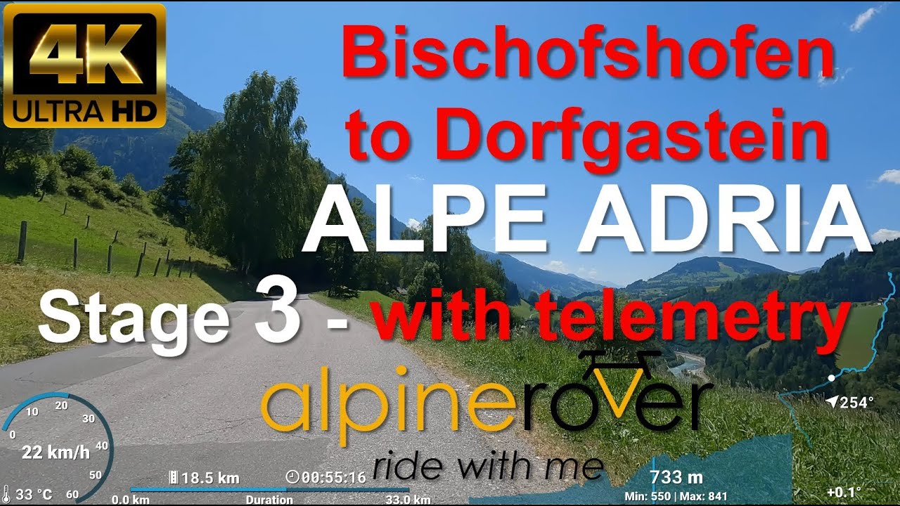 Ciclovia Alpe Adria Radweg - 3 Bischofshofen to Dorfgastein - Indoor Cycling Video with telemetry