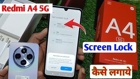 Redmi A4 5G Me Screen Lock Setting | how to set pattern lock in redmi a4 5g