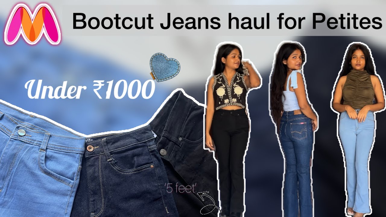 Myntra Bootcut Jeans haul under ₹1000 for Petites’5ft’.