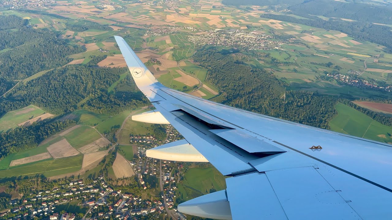 Landing at Zurich airport (LSZH) in 4K. Flight Lufthansa LH 1198 on 2024/08/29