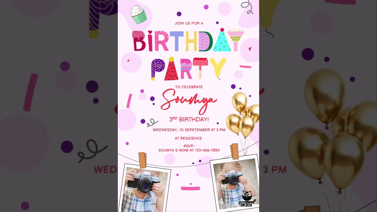 Kid's Birthday invitation | Custom Birthday Invite