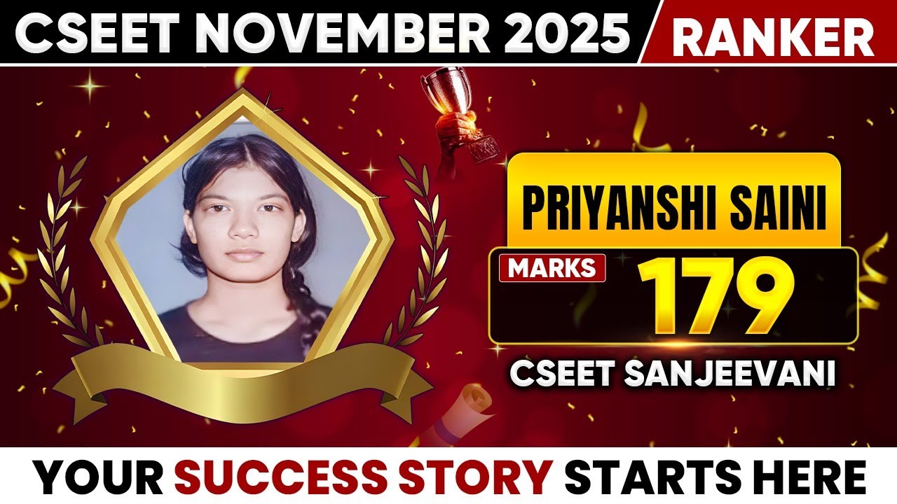 CSEET Result NOV 2025 | Topper Priyanshi saini (179/200)🤩