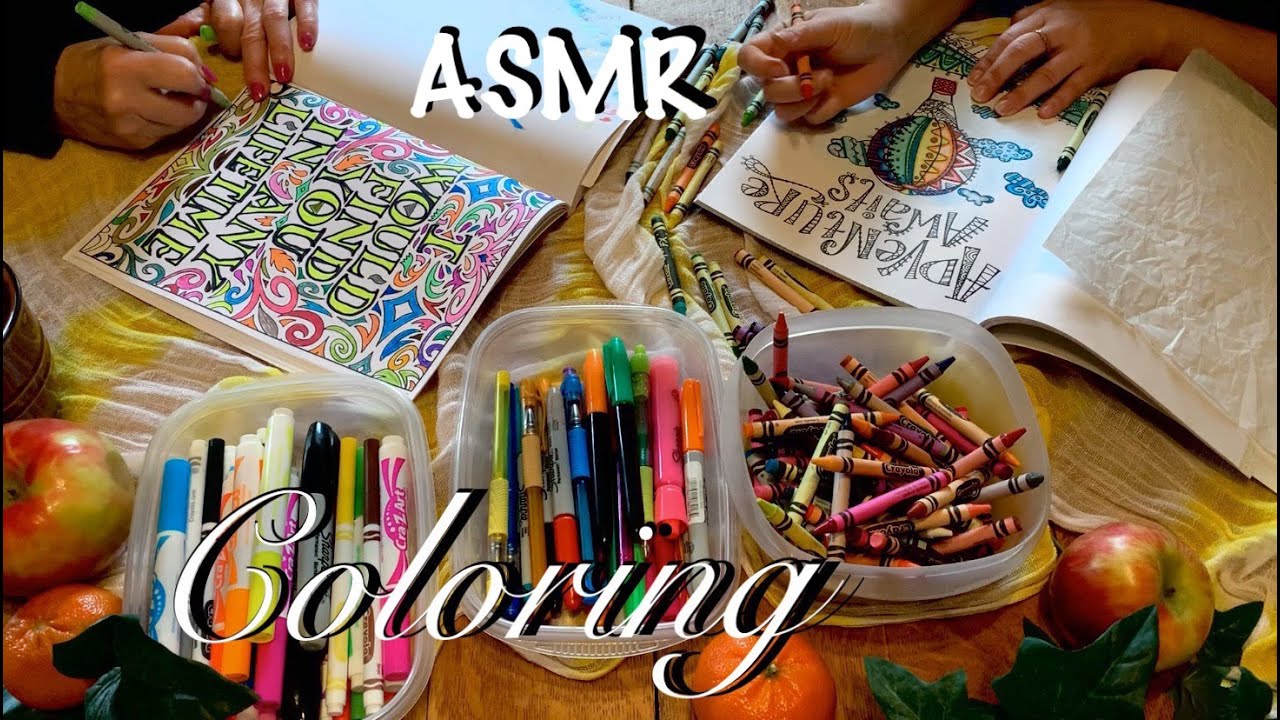 ASMR REQUEST/Markers and Crayons/Coloring (No talking) Very relaxing