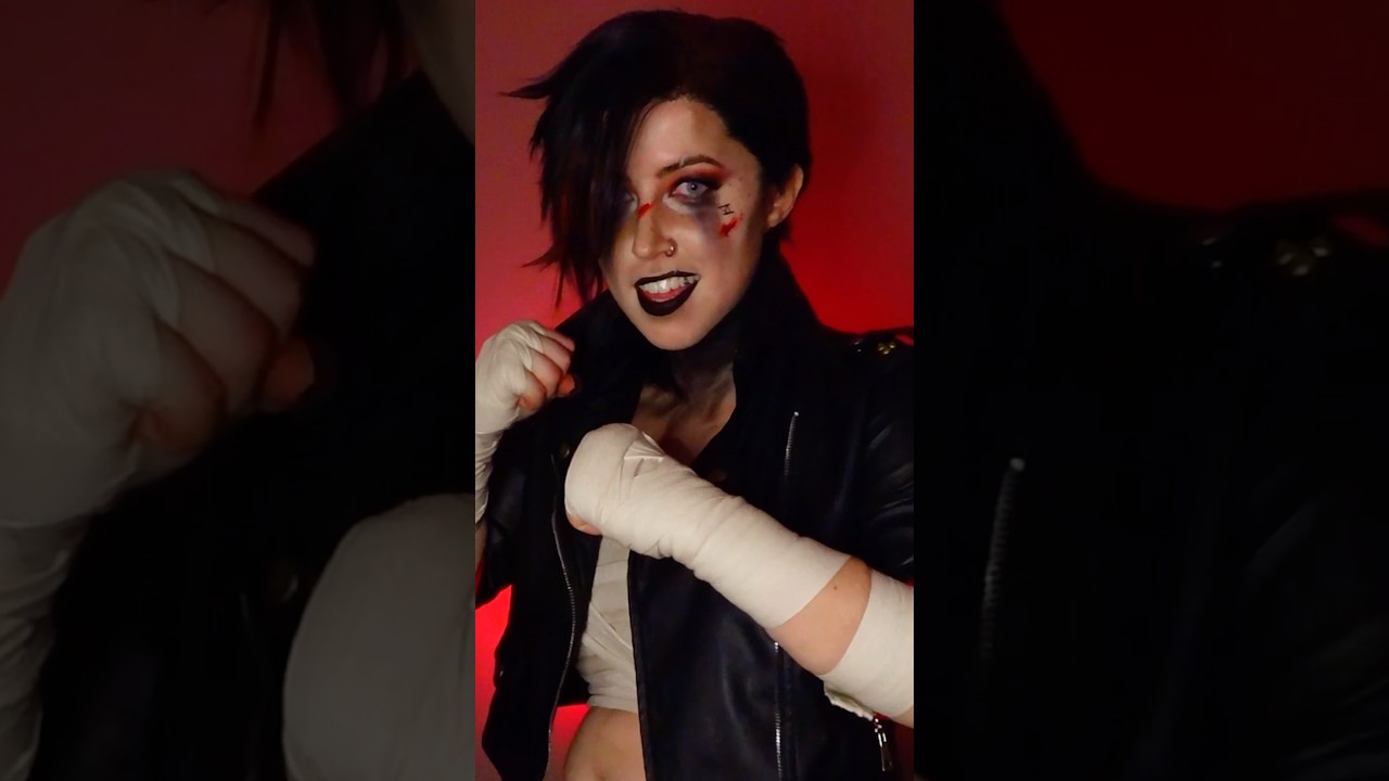 cosplaying the angry oil slick (Vi from Arcane) 🔥🧁