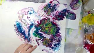 Flip and Drag with limited colors #NovemberPouringChallenge