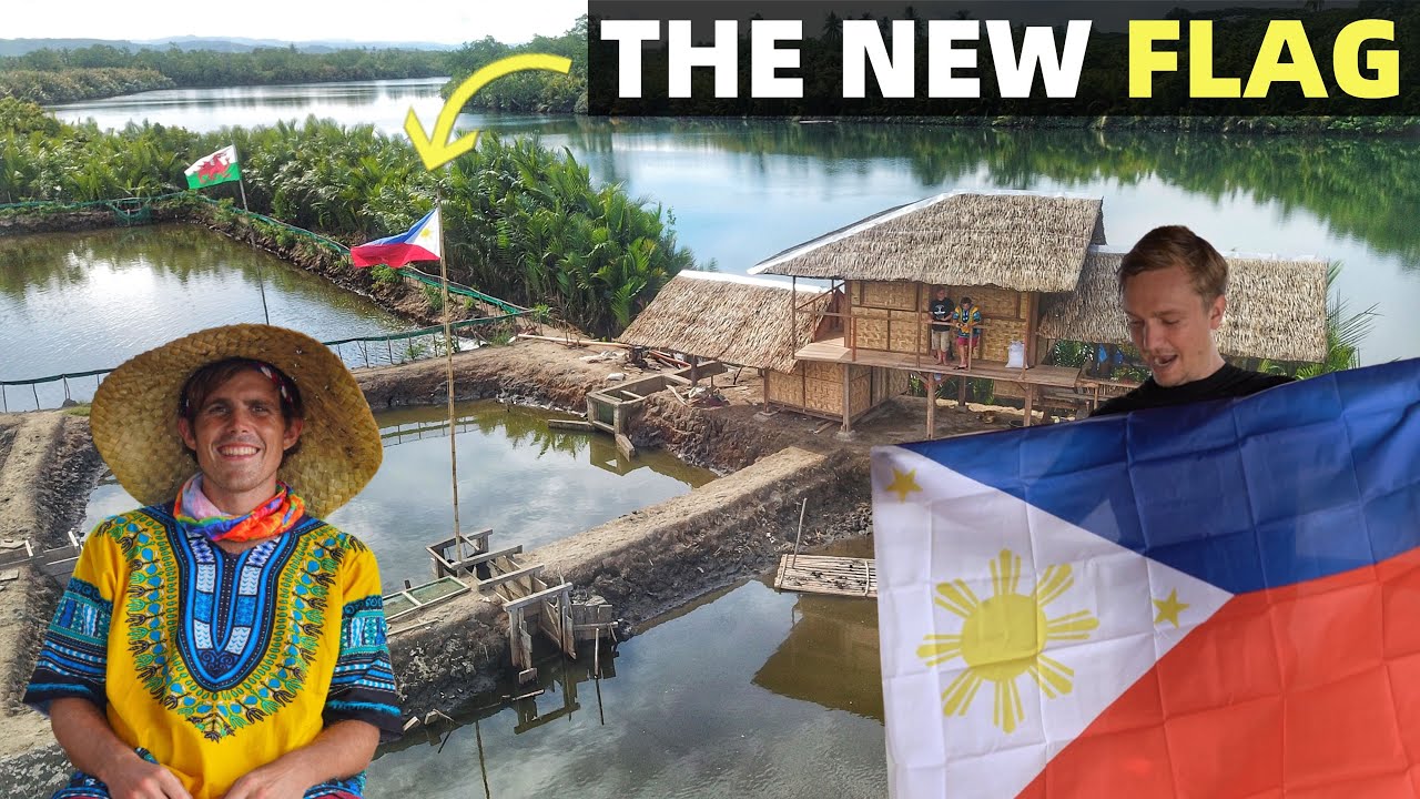 NEW PHILIPPINES FLAG Cateel Land Work and Fish Pond Home (Davao